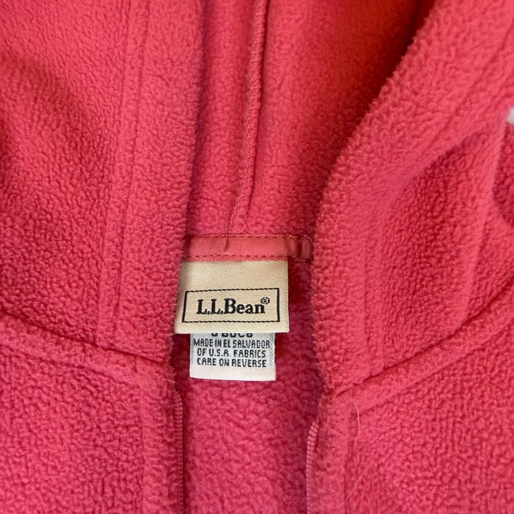 LLBean‎ Polartec Fleece Full Zip Hoodie Jacket Coral Pink Women's S - Picture 2 of 5